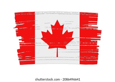 Bandera del derrame de pincel ondulado de Canadá.