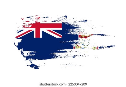 Grunge brush stroke flag of Cayman Islands with painted brush splatter effect on solid background