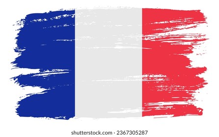 Grunge brush stroke flag of france.