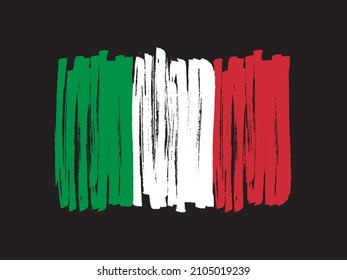 Grunge brush stroke flag of Italy.