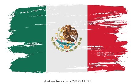 Grunge brush stroke flag of mexico.