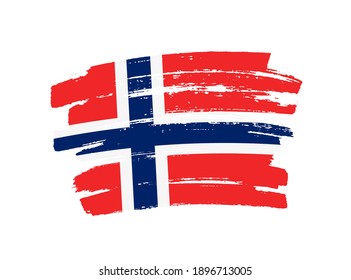 Bandera del derrame de pincel de Grunge de Noruega.