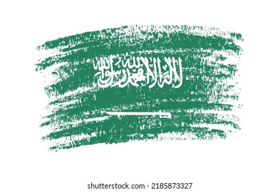 Grunge brush stroke flag of Saudi Arabia.