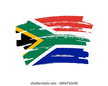 Grunge brush stroke flag of South Africa.