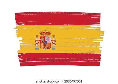 Grunge brush stroke flag of Spain.