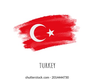 Grunge brush stroke flag of Turkey.