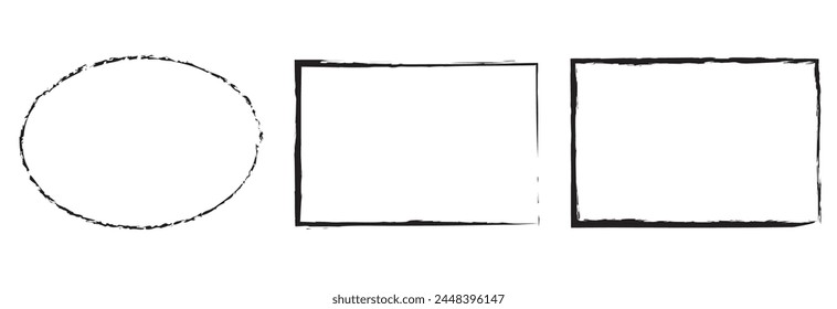 grunge brush stroke frame set.eps10