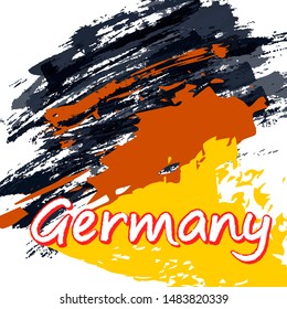 Grunge brush stroke with Germany national flag. Decorative design elements for Germany national holidays. Vector illustration