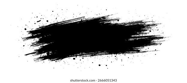Traçado do pincel Grunge com plano de fundo de gotas de tinta