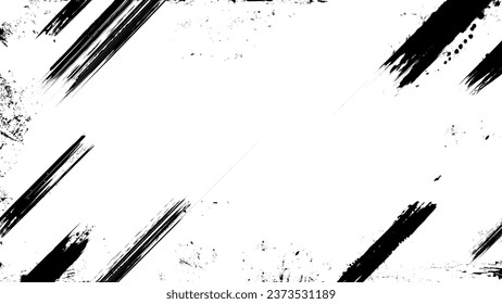 Grunge Brush Stroke Ink Splatter Paint Filter Overlay with Transparent Background Vector PNG