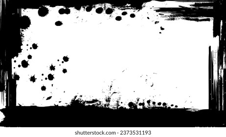 Grunge Brush Stroke Ink Splatter Paint Filter Overlay avec Arrière-Plan Transparent Image Vectorielle PNG
