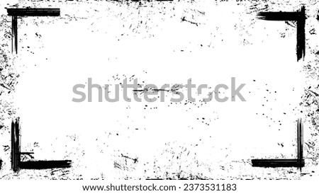 Grunge Brush Stroke Ink Splatter Paint Filter Overlay with Transparent Background Vector PNG