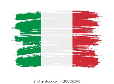 Grunge brush stroke Italy flag.