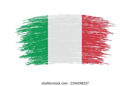 Grunge brush stroke Italy flag.