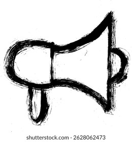 Grunge Brush Stroke Megaphone Icon