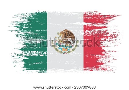 Grunge brush stroke mexico flag.