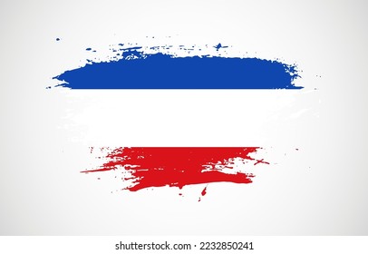 Grunge brush stroke with the national flag of Los Altos on a white isolated background