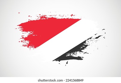 Grunge brush stroke with the national flag of Principality of Sealand on a white isolated background