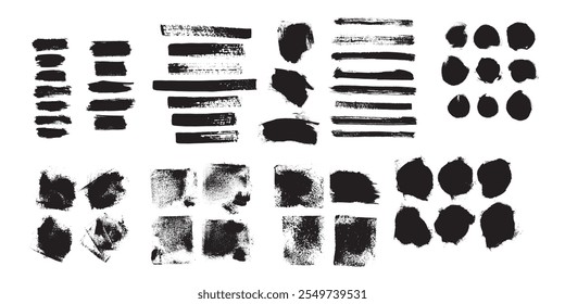 Grunge Pincel Traçado Caixas de pintura Pintura pincel elementos de design Vetor ilustração