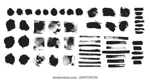 Grunge Pincel Traçado Caixas de pintura Pintura pincel elementos de design Vetor ilustração