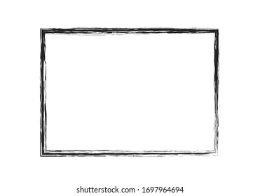 grunge brush stroke rectangle frame. abstract black painted isolated vector design