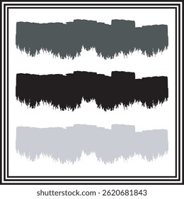 Grunge brush stroke set – rough textured horizontal paint strokes in gray, black, and light gray for design, banner, or digital art