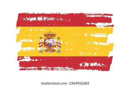 Bandera de España con pincel grueso.