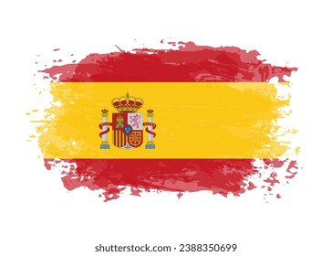 Grunge brush stroke spain flag.