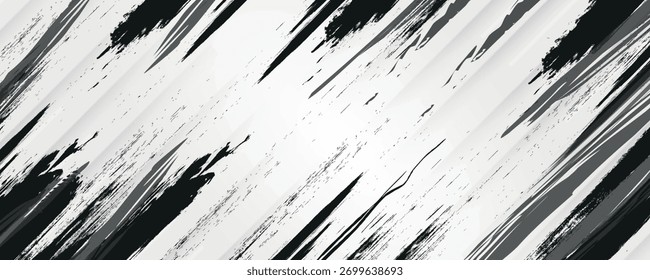 Grunge Pinsel Stroke Texture Set, abstrakte Tintenspritzer, Tropf- und Schmutzeffekte in Schwarz und Weiß