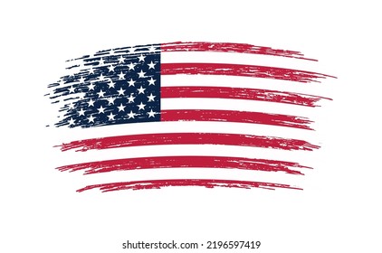 Bandera de Estados Unidos con pincel grueso.