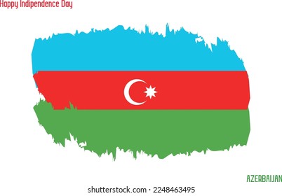 Grunge Brush Stroke Vecctor Design Azerbaijan National Flag 