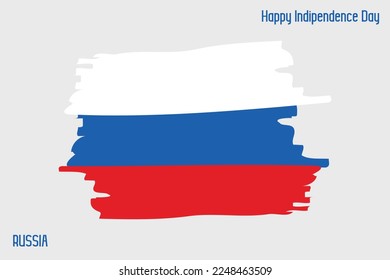 Pincel grueso Vecctor diseño bandera nacional rusa 