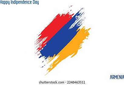 Grunge Brush Stroke Vecctor Design Armenia National Flag 