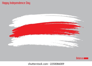 Grunge Brush Stroke Vecctor Design on Painted Of Belarus Flag