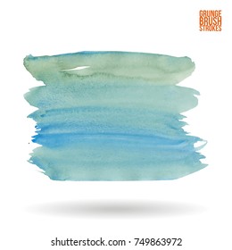Grunge brush stroke. Vector abstract hand - painted element. Watercolor texture.