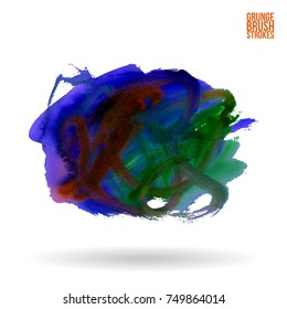 Grunge brush stroke. Vector abstract hand - painted element. Watercolor texture.