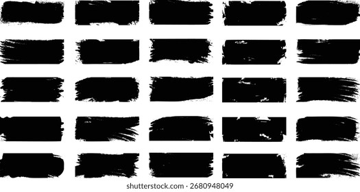 Grunge Pinsel Stroke Vektorgrafik Kollektion | Handgemalte Texturen, Banner-Formen, bearbeitbare Textfelder | Künstlerische Vektorgrafiken