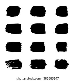 Grunge Brush Stroke . Vector Brush Stroke . Distressed Brush Stroke . Black Brush Stroke . Modern Textured Brush Stroke . Dry Brush Stroke . set