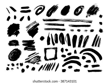 Grunge Brush Stroke . Vector Brush Stroke . Distressed Brush Stroke . Black Brush Stroke . Modern Textured Brush Stroke . Dry Brush Stroke . set