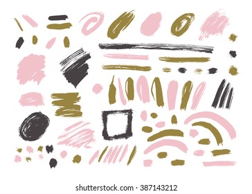 Grunge Brush Stroke . Vector Brush Stroke . Distressed Brush Stroke . Black Brush Stroke . Modern Textured Brush Stroke . Dry Brush Stroke . set