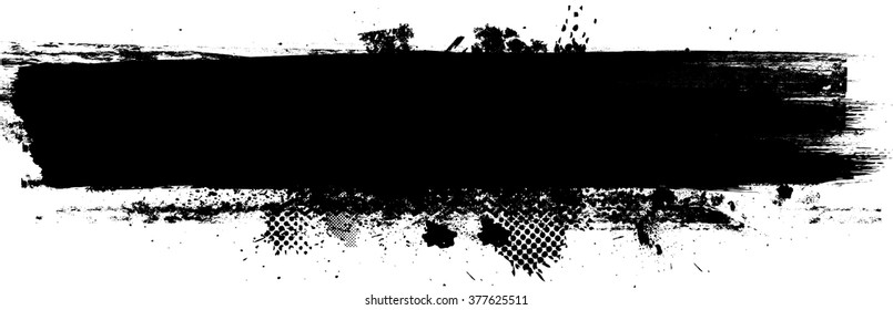 Grunge Brush Stroke . Vector line . Distressed divider . Black stripe . Modern element for your design.Textured Banner . Dry dirty rough shape.