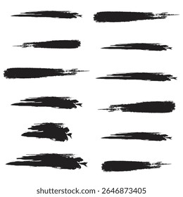 Grunge Brush Stroke Vector Set Vertical Ink Strokes Collection