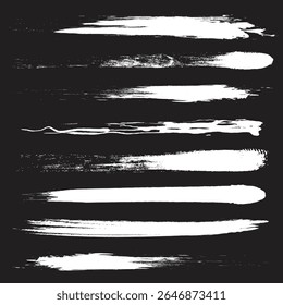Grunge Brush Stroke Vector Set Vertical Ink Strokes Collection