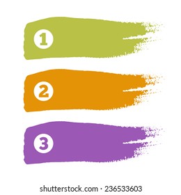 Grunge brush stroke vector set.Abstract texture with flat color