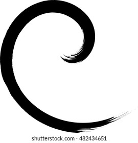 Grunge Brush Stroke . Wave. Abstract surfing Icon .ink curved line 