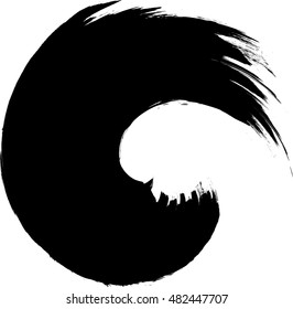 Grunge Brush Stroke . Wave. Abstract surfing Icon .ink curved line 