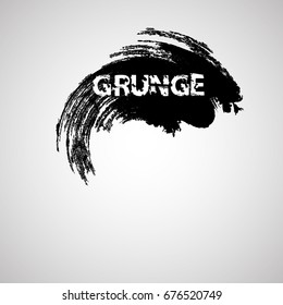 Grunge Brush stroke Wave. Abstract surfing Icon .ink curved line 