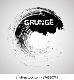 Grunge Brush stroke Wave. Abstract surfing Icon .ink curved line 