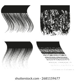 Grunge brush strokes. Abstract texture Vector. Messy smear design. Graphic element set. EPS 10.
