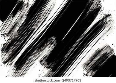 Grunge Pincel trazos Fondo. Trazos de pincel negro aislados sobre fondo blanco. Fondo de textura de grunge. Abstractas textura grunge en blanco y negro.